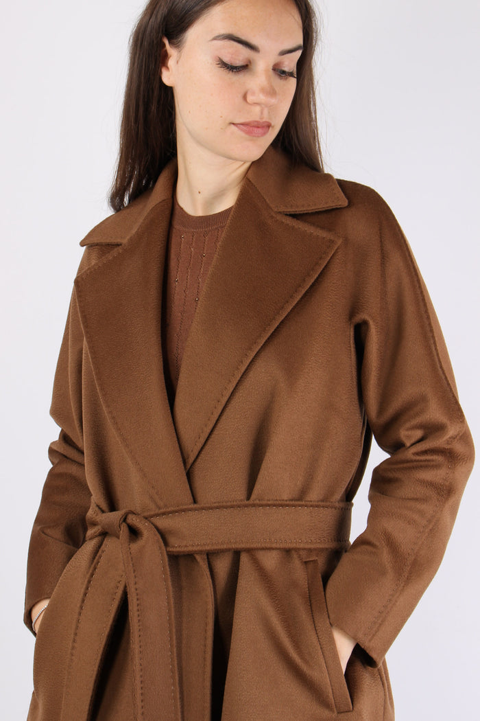 Dravenna Cappotto Cintura Lana Visone-10