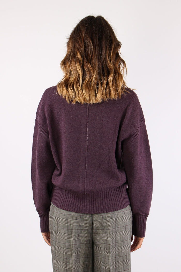 Vienna Cardigan Misto Lana Prugna-4