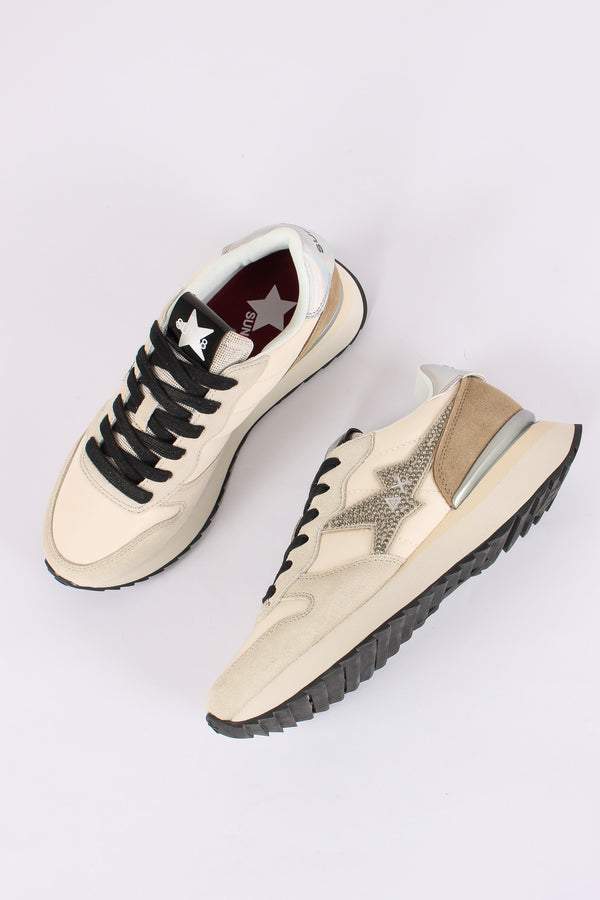 Sneakers Stargirl Strass Logo Bianco-2