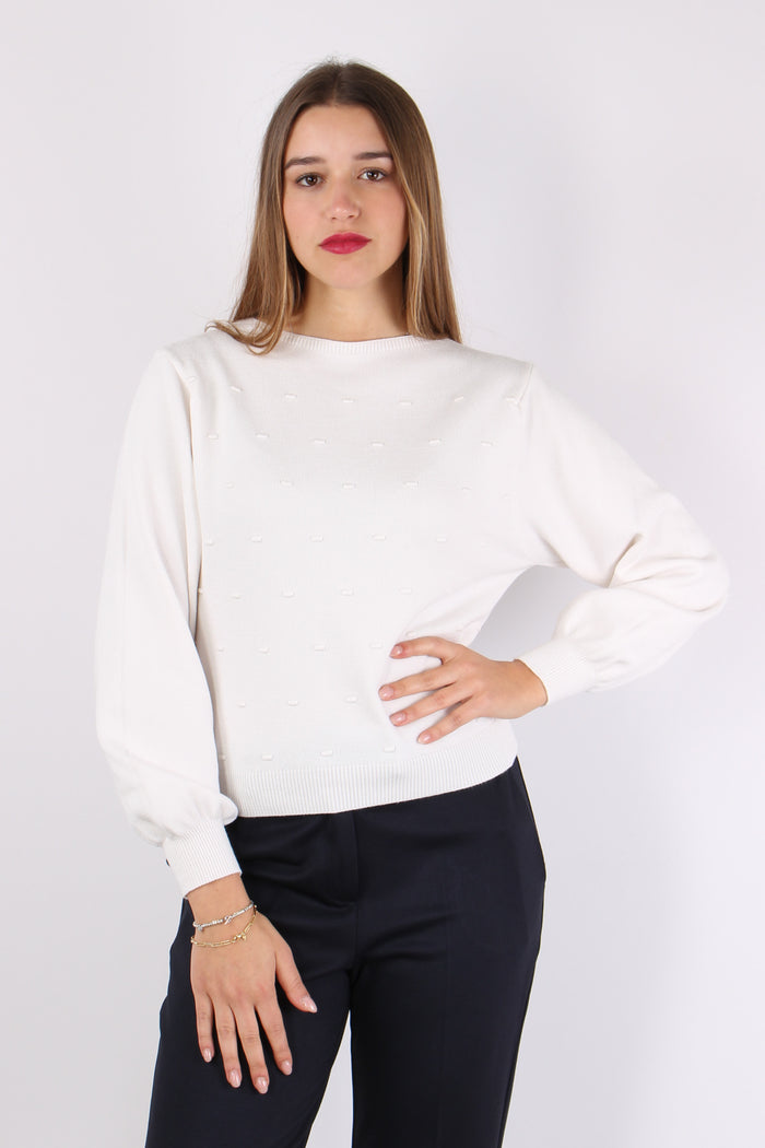 Maglia Scatoletta Punto Noccio Panna