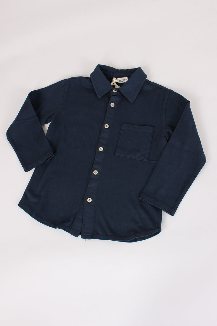 Camicia Stretch Caldo Cotone Blue-3