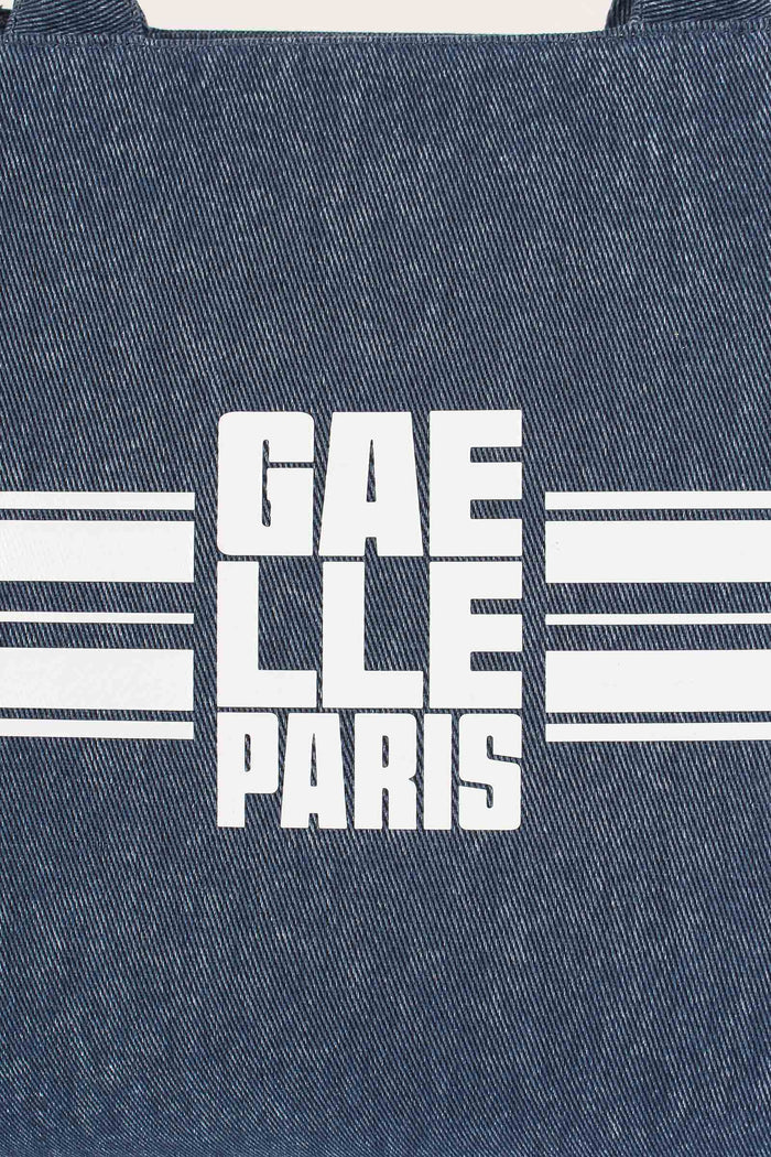 Maxi Tote Banda Logo Blu-4