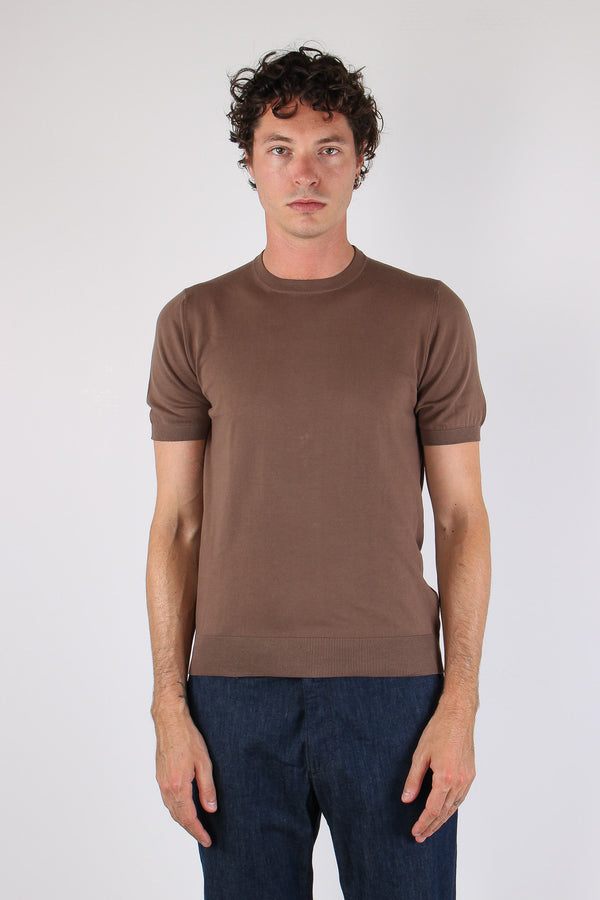 Maglia Girocollo M/m 100% Cotone Cacao-2
