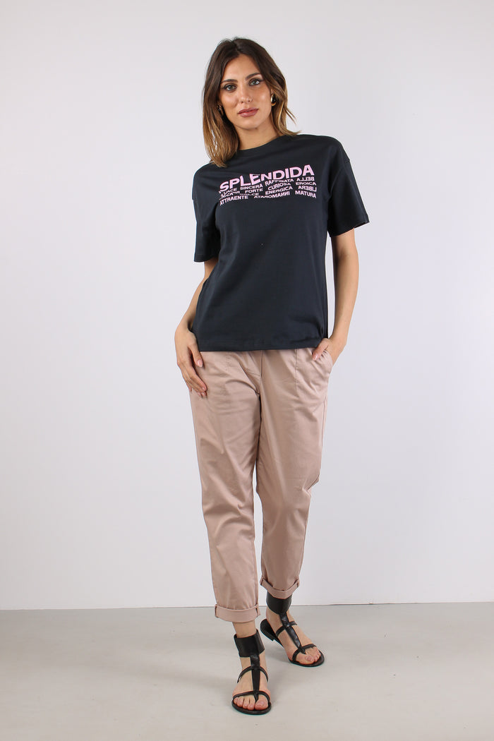 T-shirt Over Splendida Piombo-5