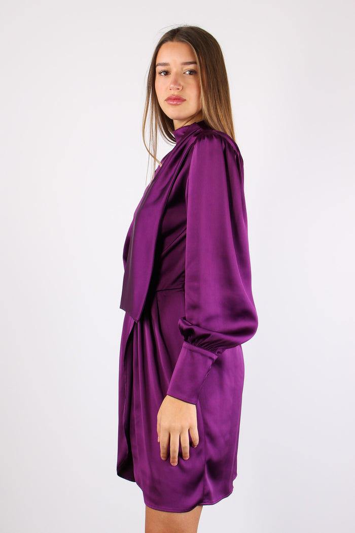 Abito Raso Fiocco Collo Dusty F.-7