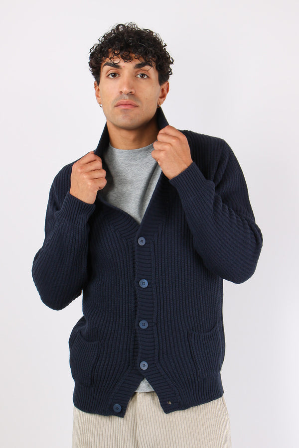 Cardigan Bottoni Blu Navy-2