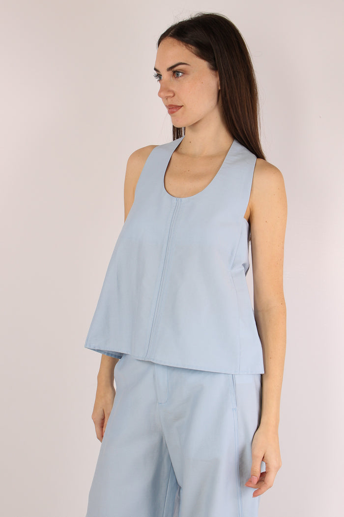 Top Intreccio Schiena Celeste-5