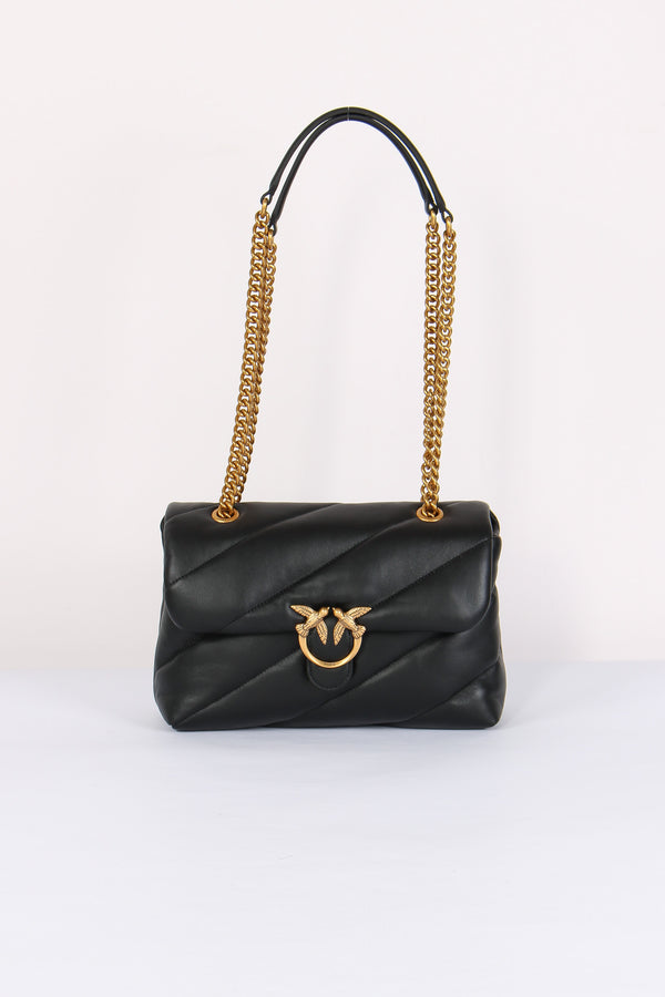 Tracolla Ove Puff Classic Small Nero/antique Gold