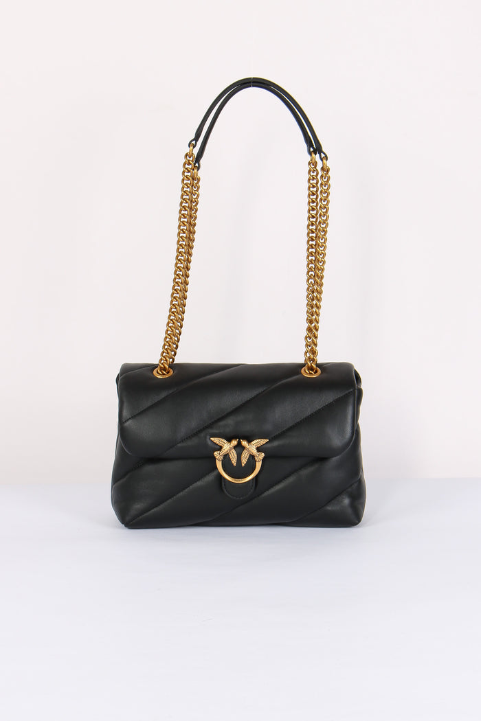 Tracolla Ove Puff Classic Small Nero/antique Gold