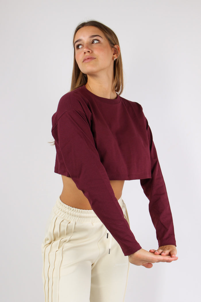T-shirt Cropped M/l Bordeaux-6