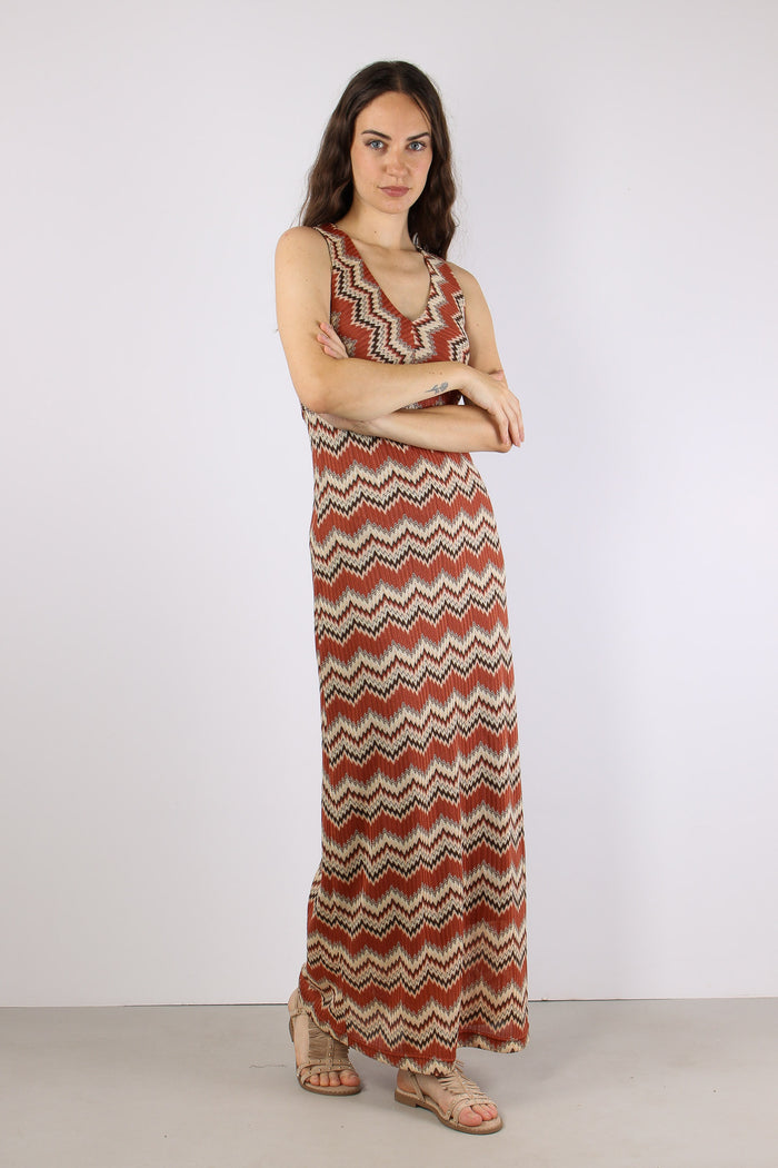 Abito Lungo Stampa Missoni Ruggine-4