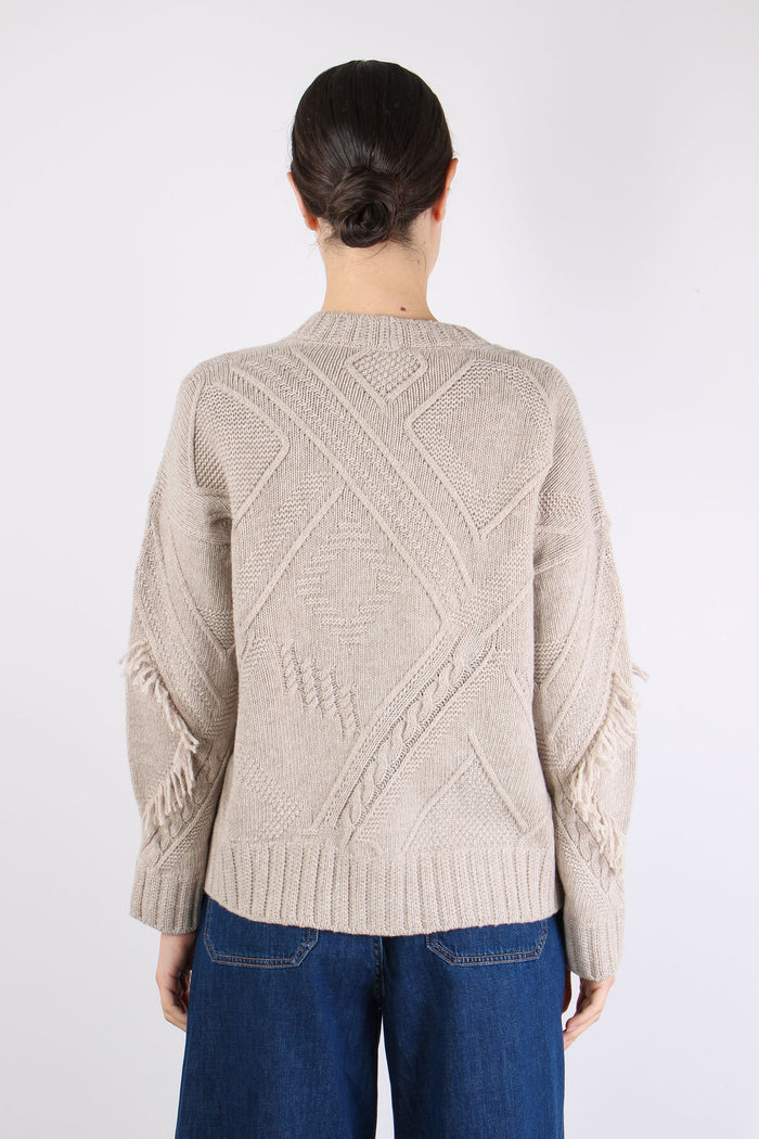 Stallo Cardigan Over Frange Casha Melange-5