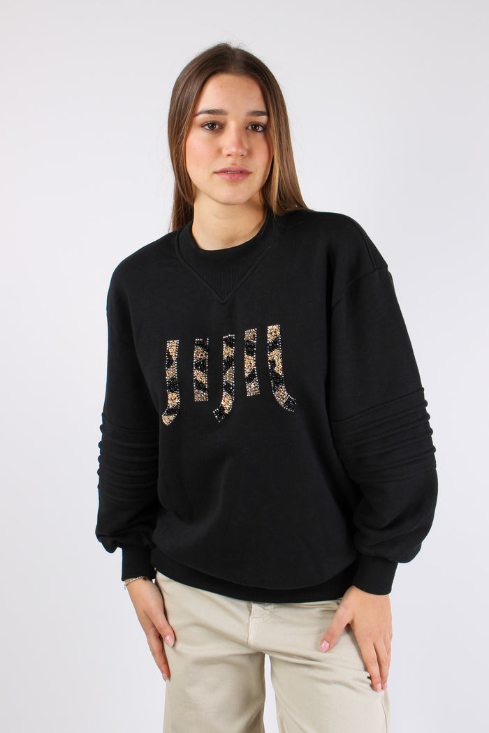 Felpa Logo Strass Black-3