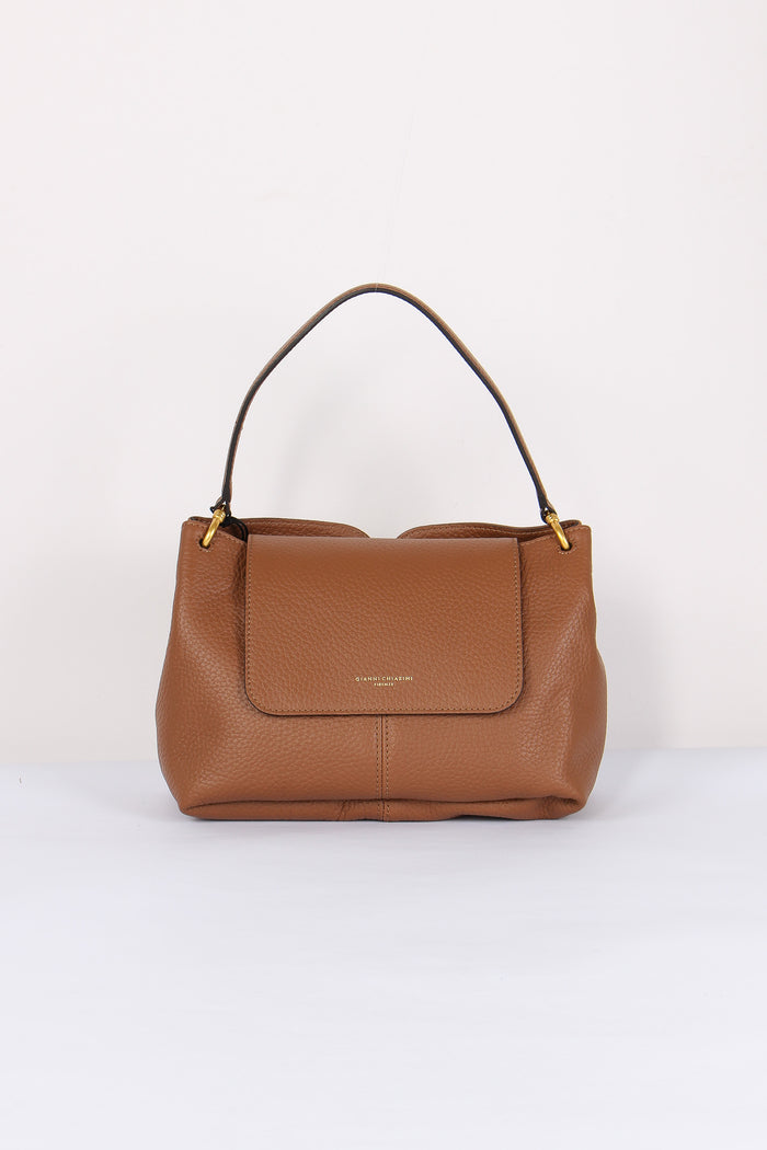 Sandra Shopping Patta Pelle Martellata Marrone