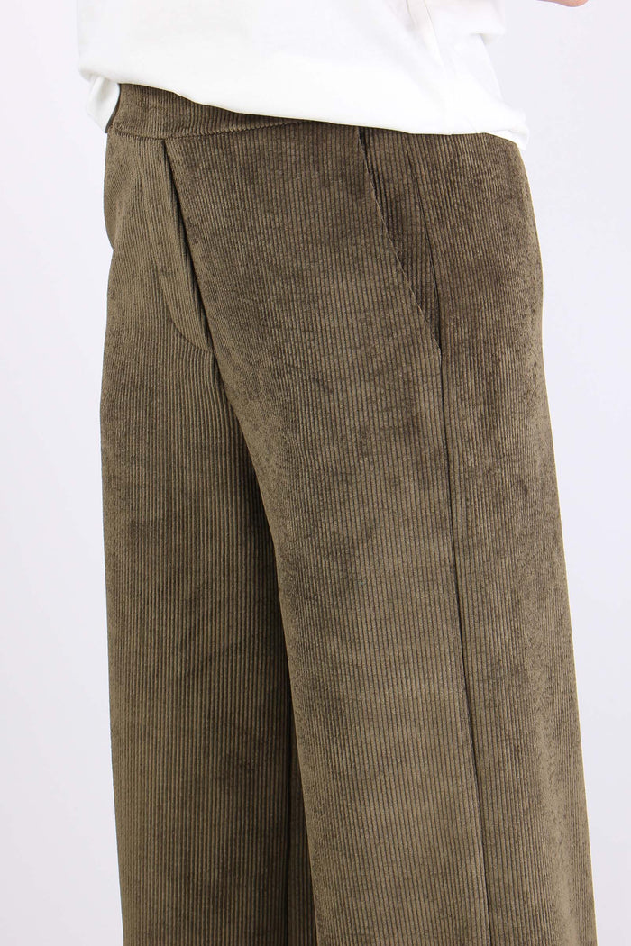Pantalone Palazzo Largo Vellut Militare-8