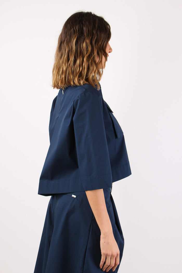 Camicia Taschine Cotone Tecnico Navy Blue-6