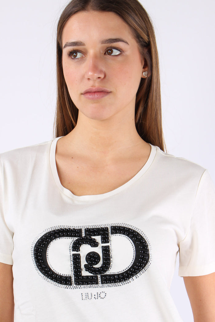 T-shirt Monogram Perle Bianco/monogram-9