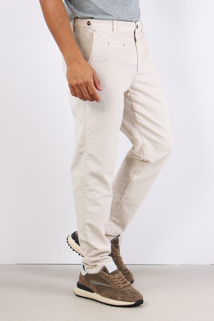 Pantalone Chino Velluto Liscio Panna-4