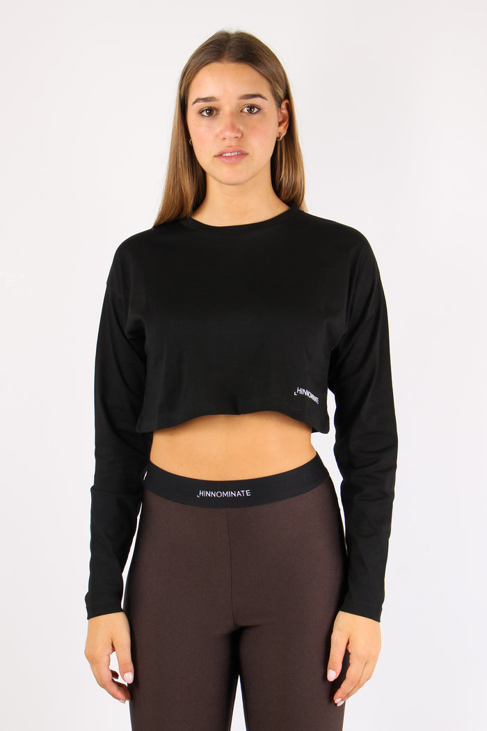 T-shirt Cropped M/l Nero-3