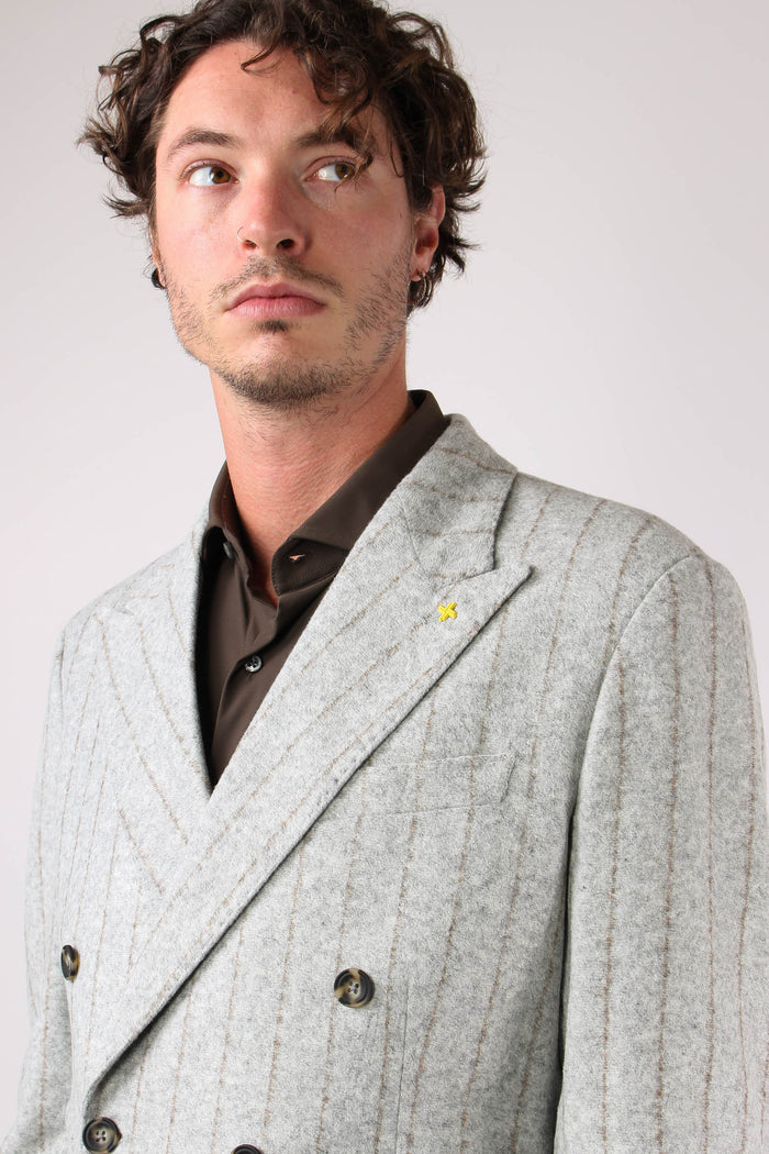 Giacca Gessata Grigio-7