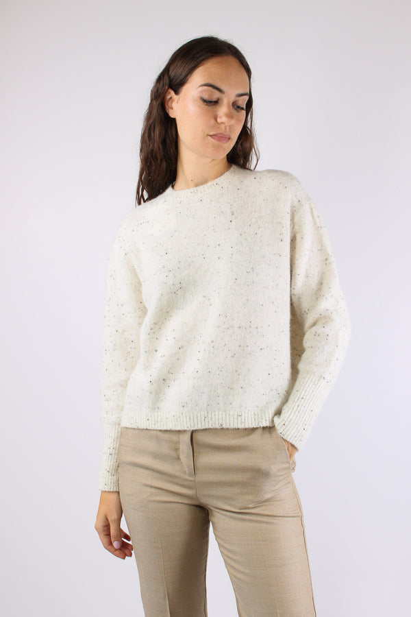 Mllalcali Maglione Bottonato Bianco