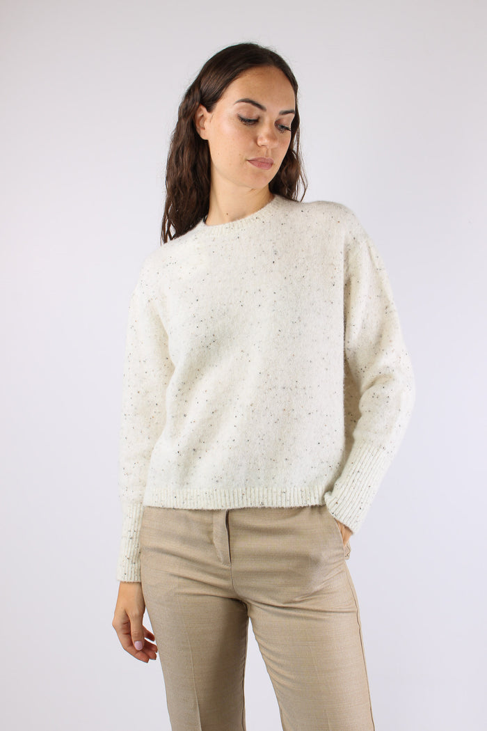 Mllalcali Maglione Bottonato Bianco