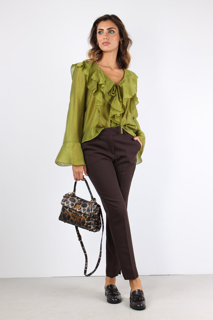 Camicia Rouge Mussola Verde Acido-5