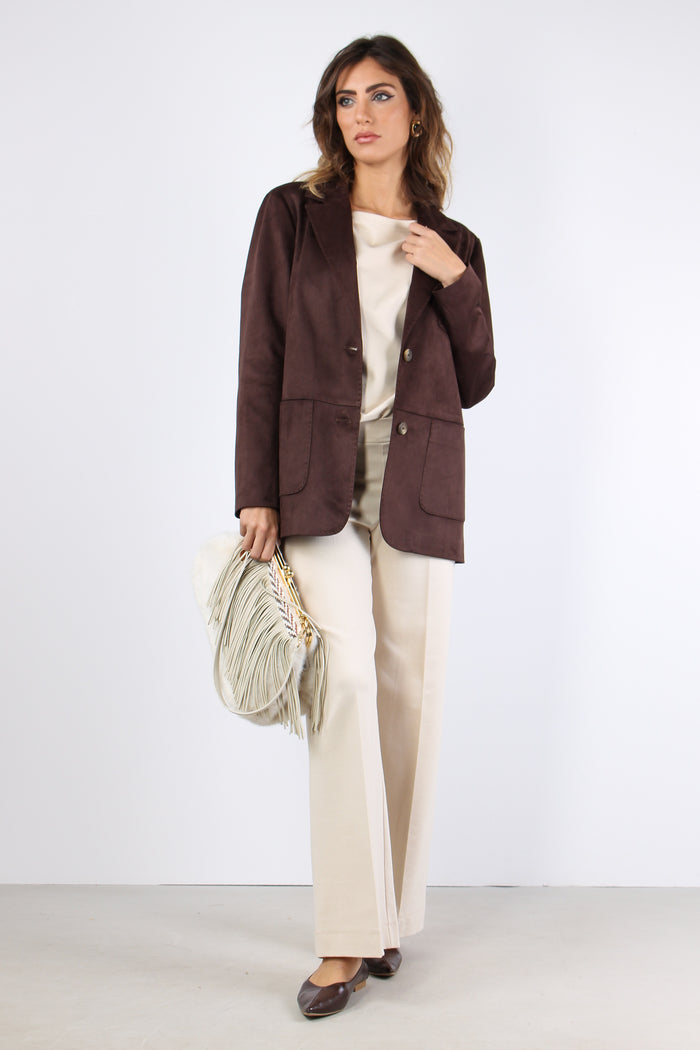 Giacca Over Scamosciata Moro-6