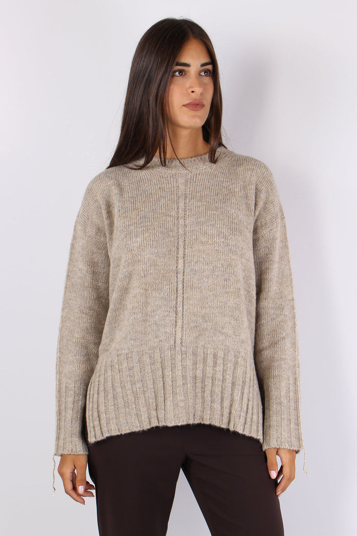 Idraz Maglia Retro Fondo Lurex Creme Brule-5