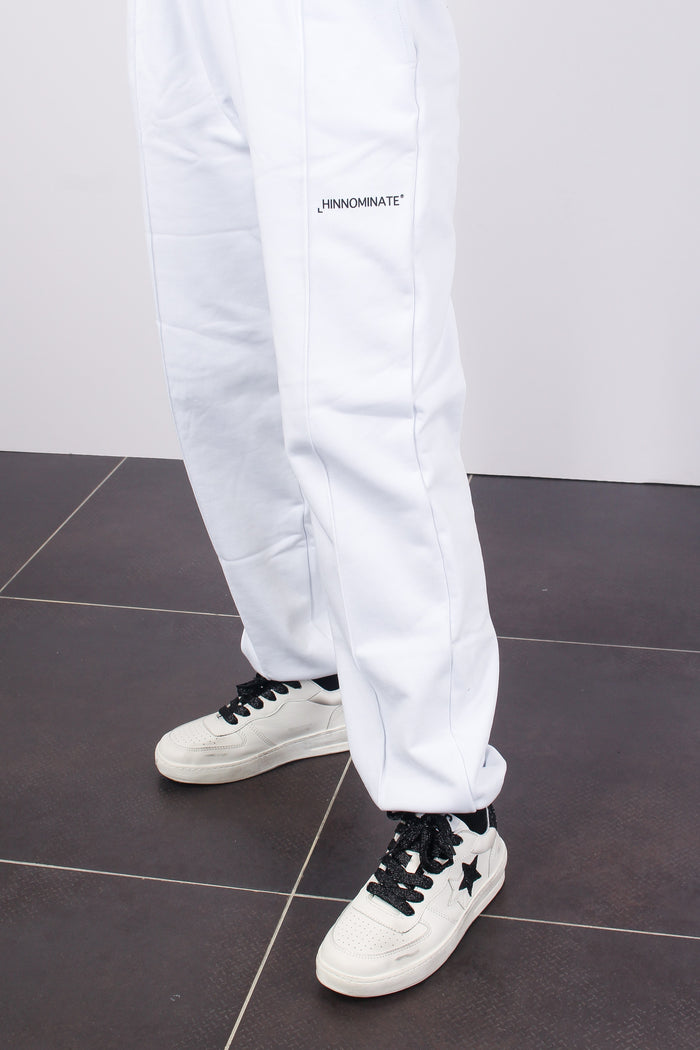 Pantalone Felpa Nervature Bianco-7