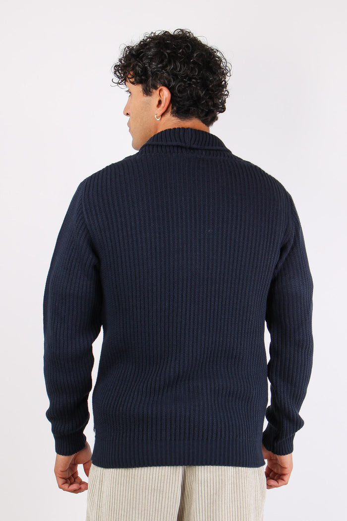 Cardigan Bottoni Blu Navy-5