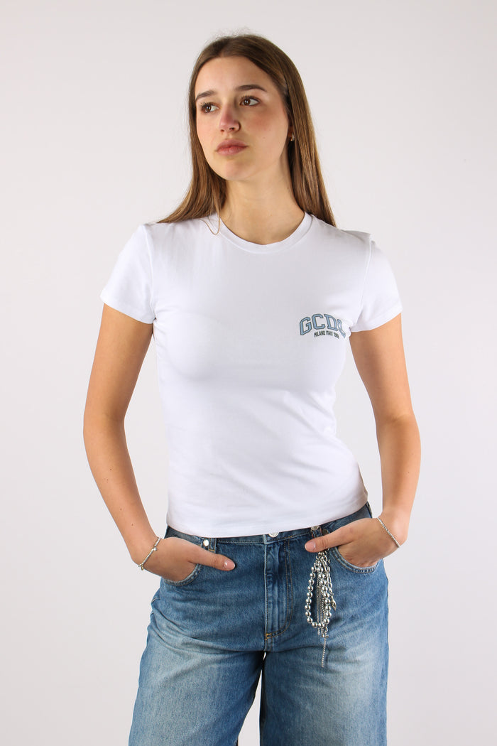 T-shirt Logo Laterale Optic White-3
