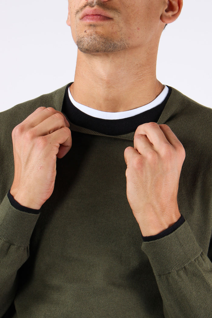 Maglia Misto Lana Profilo Coll Militare-7