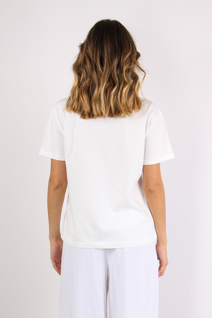 T-shirt Inserto Macrame Bianco-4