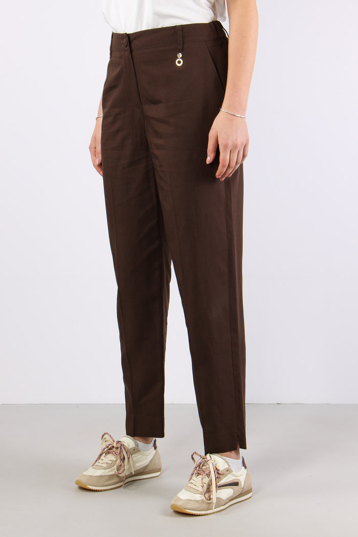Memphis Pantalone Dritto Elastico Chocolate-6
