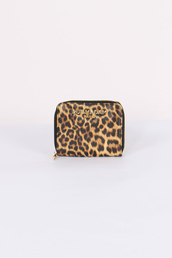 Mini Portafoglio Zip Leopard Leopard