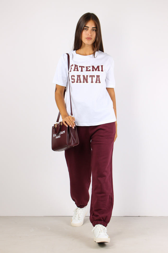 T-shirt Regular Fatemi Santa Bianco/bordeaux-5