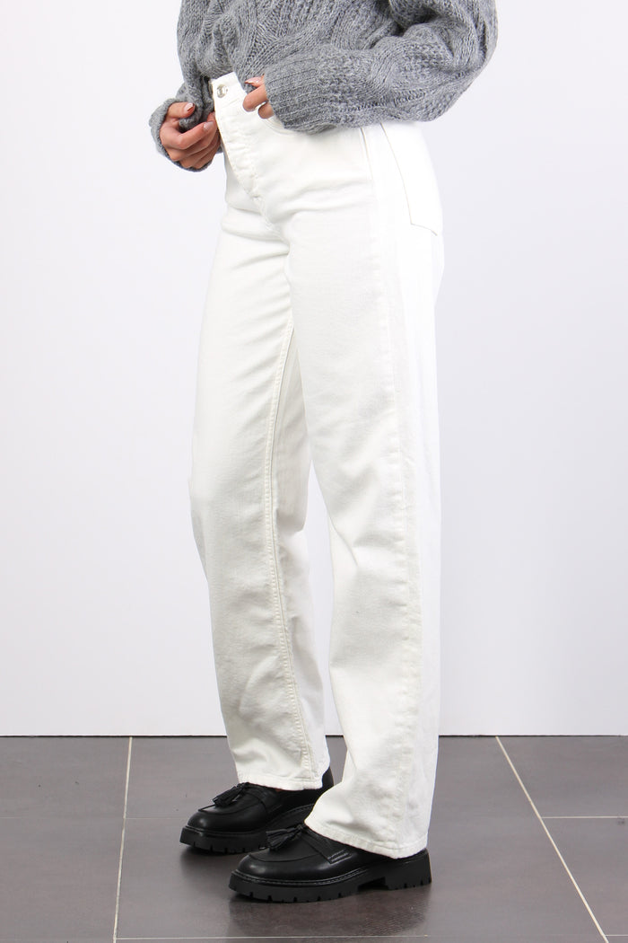 Pantalone Bull Gamba Dritta Bianco Lana-6