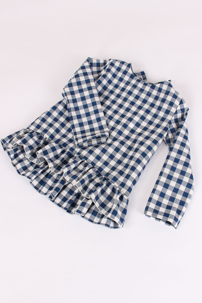 Camicia Over Vichy Blu-4