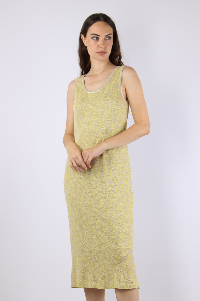 Abito Jacquard Lurex Naturale/giallo-2