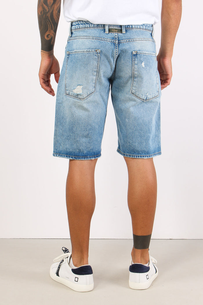 Bermuda Denim Rotture Denim Chiaro-4