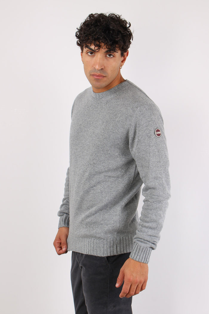 Pullover Basico Logo Grigio Melange-6