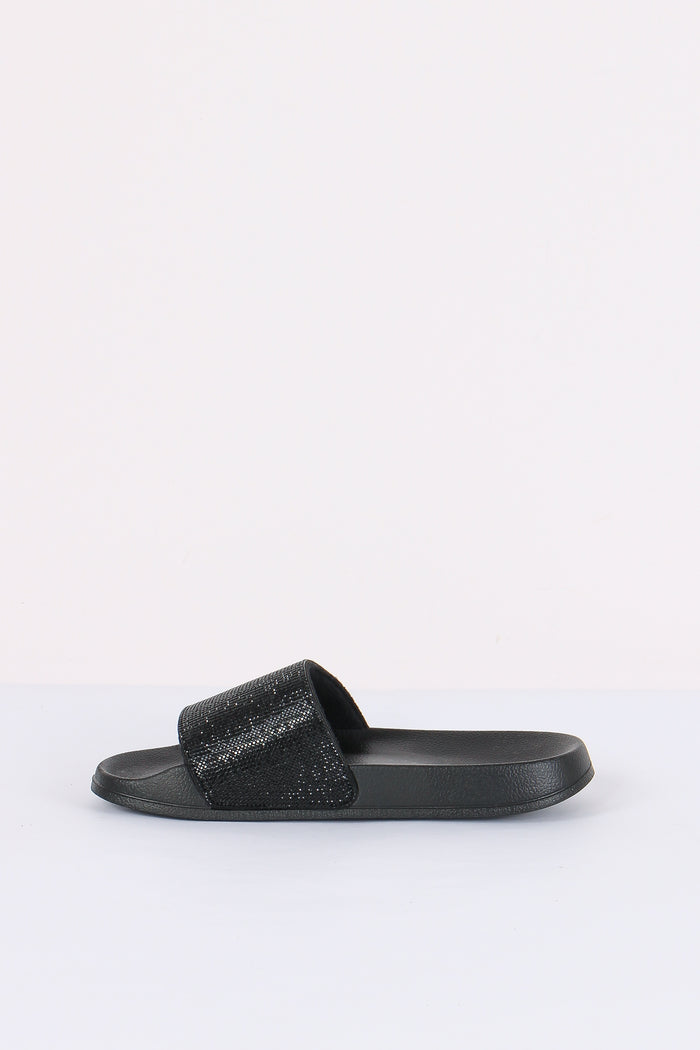 Ciabatta Fascia Strass Nero-4
