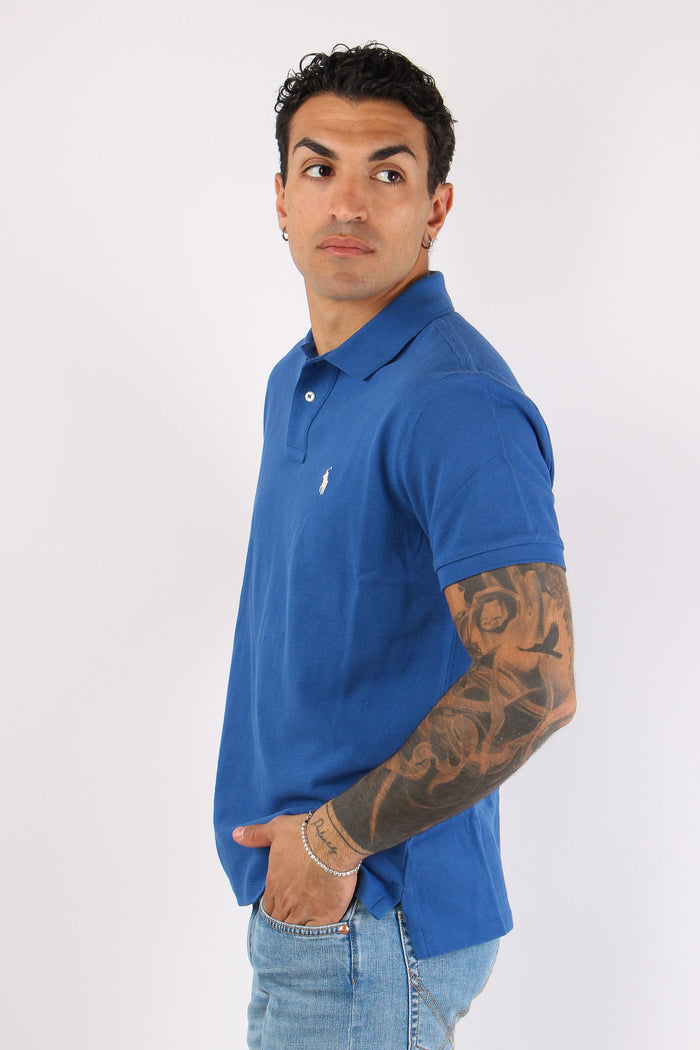 Polo Manica Corta Dusty Azure-4
