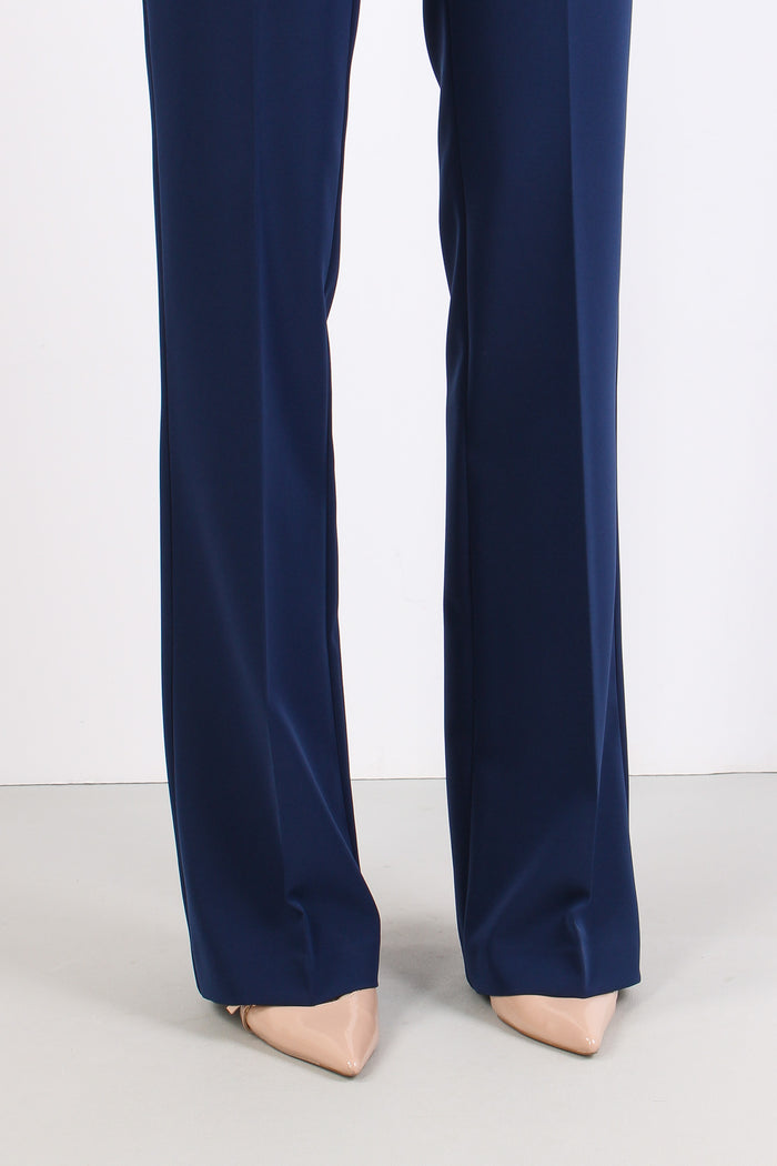 Pantalone Zampa Tessuto Tecnico Navy-7