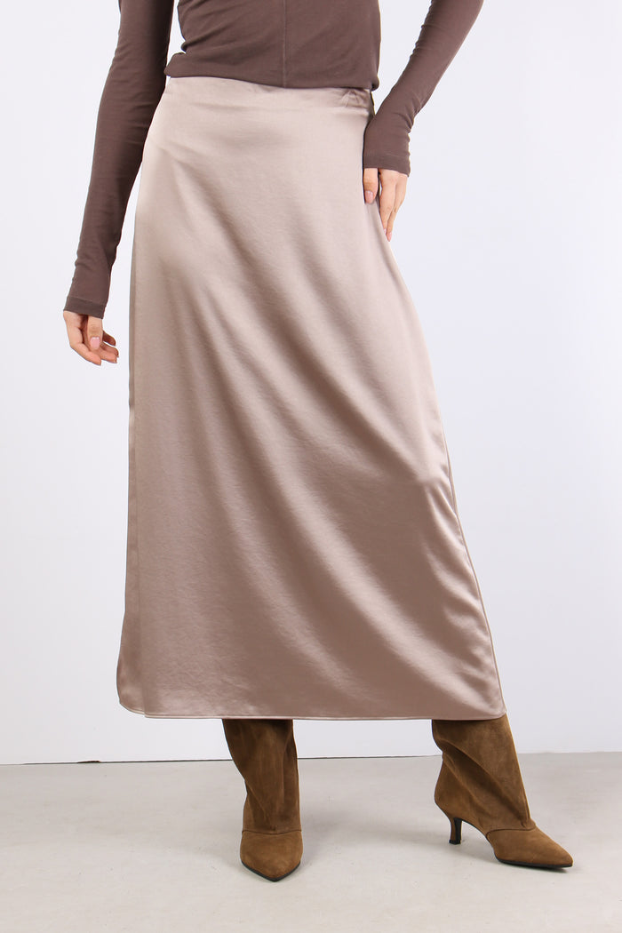 Angelo Gonna Raso Lunga Marron Glace-3