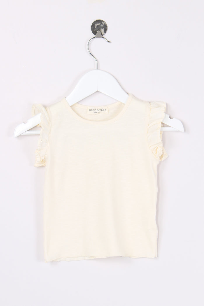 T-shirt Volant Spalla Latte