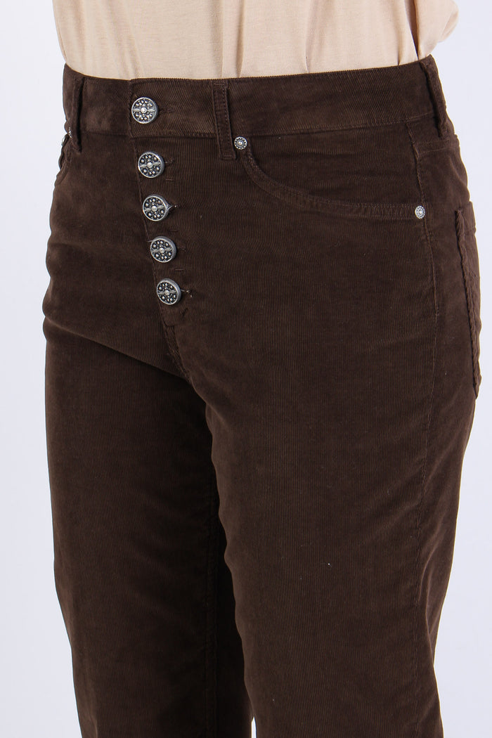 Koons Pantalone Velluto Mille Cioccolato-6