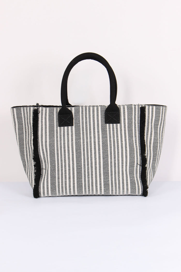 Maxi Tote Frange Riga Nero-3