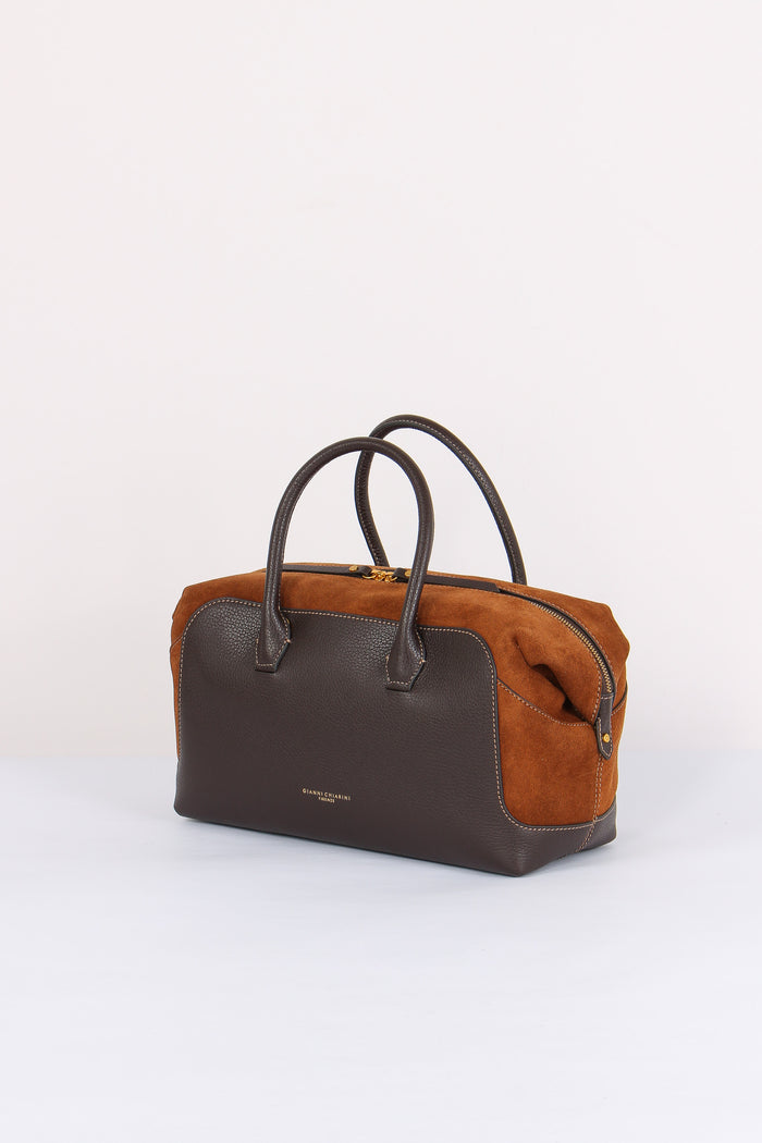 Gemma Maxi Bag Bimateriale Espresso/cognac-2